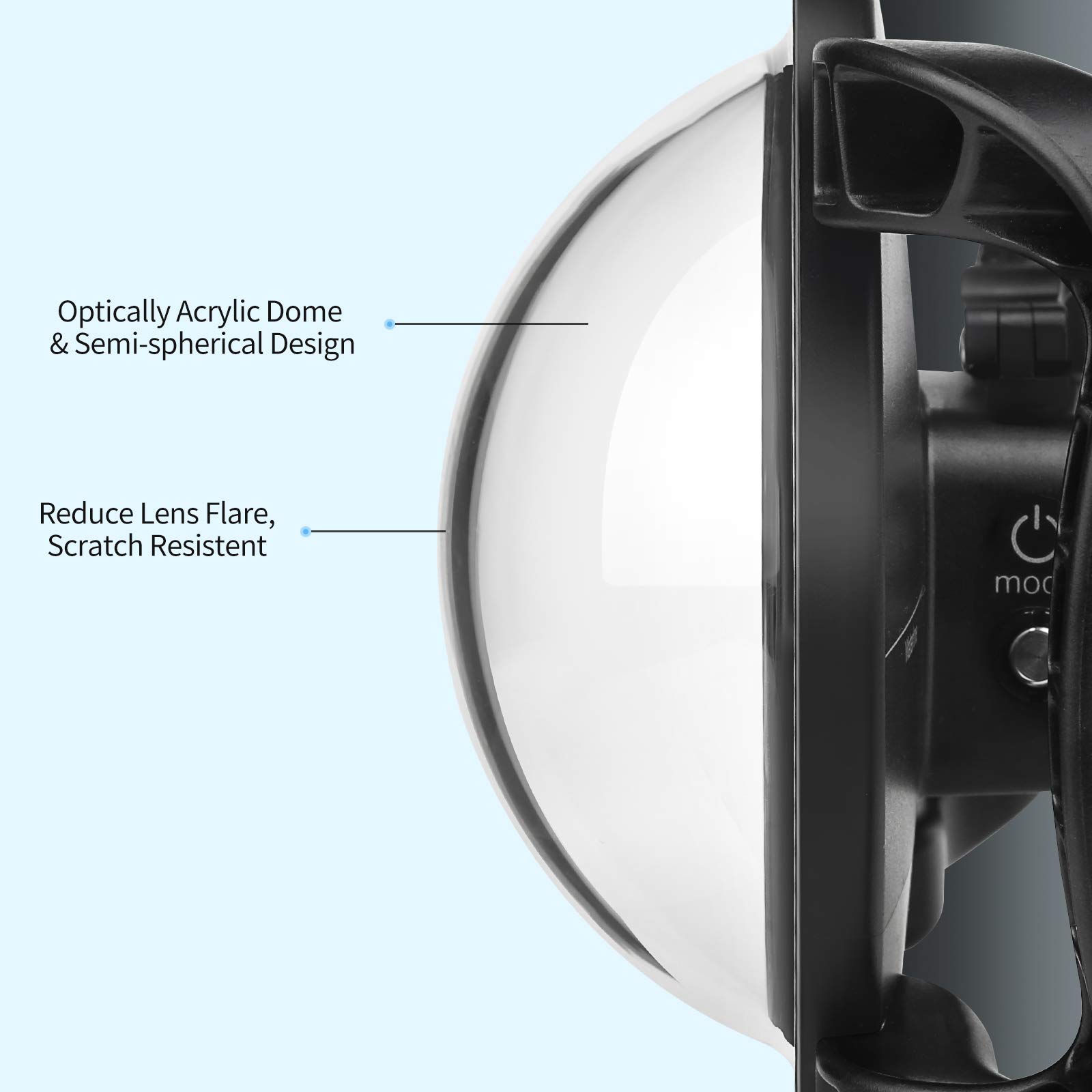 SHOOT Dome Port for GoPro Hero 13/12/11/10/9 Black - Upgraded Coating Film for Anti-Scratch, Dual Handle Stabilizer Floating Grip, Overall Waterproof Case - Shoot Over Underwater Photos/Videos