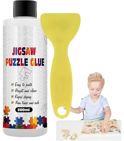 YIIFELL Pegamento Transparente Para Puzzle Con Cabezal Aplicador Easy-On - Secado RáPido 2 Pack No TóXico Para Puzzles De 1000/1500/3000 Piezas - Frasco De 120 ml X2