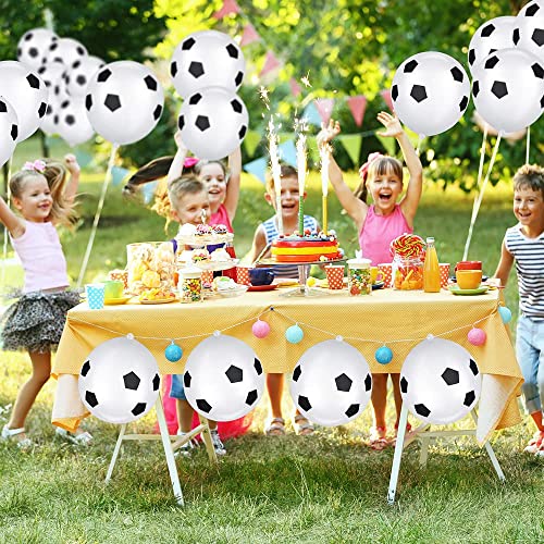 20 Pcs Football Balloons, 12 Inch Black White Soccer Latex, World Cup Theme Party Supplies for Sport Theme, Kids Birthday, Football Fans Party Bag Fillers
