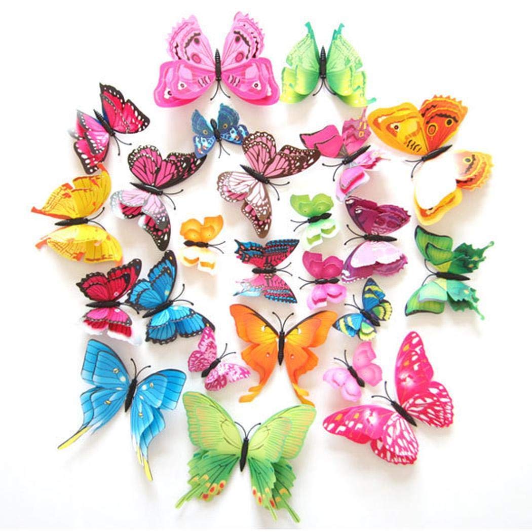 Zippem Keland 12 Pcs Three-Dimensional PVC Simulation Butterfly Wall Stickers