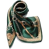 ANDANTINO 100% Mulberry Silk Scarf -21” Lightweight Square Neckerchief – Breathable Digital Printed Scarves with Gift Packed