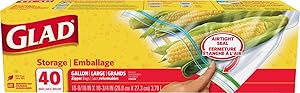 Glad Food Storage Zipper Bags (Gallon), 40-Count Box