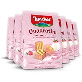 Loacker Quadratini Raspberry-Yogurt Wafer Cookies, 30% Less Sugar, 6-Pack