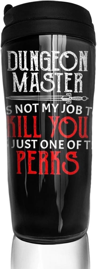 BaboLye Dungeon Master It's Not My Job To Kill You It's Just One Of The Perks ABS Travel Coffee Mugs With QuickSeal Lid Insulated 12 OZ Double Wall Water Coffee Cup