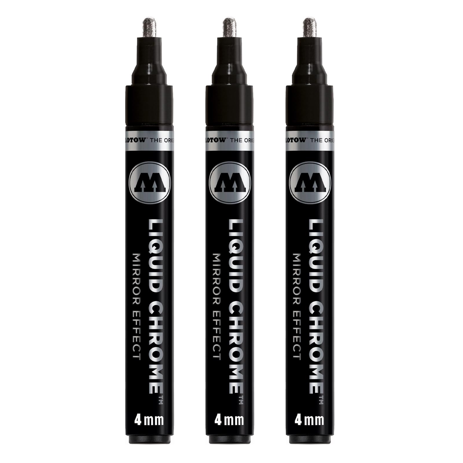 Molotow liquid chrome marker (with special ink for real mirror effect). 3 Items 4 mm
