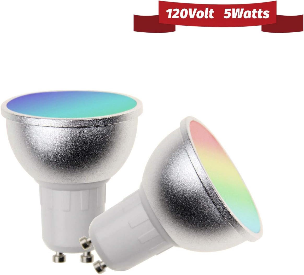 FRANKEVER Smart LED Light Bulbs WiFi Spotlight GU10 Base AC85-265V,5W 460 Lumens 3500-6500K RGB Dimmable Color Changing,Compatible with Alexa, Google Home,No Hub Required