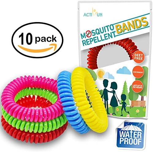 Mosquito Repellent Bracelet Natural Waterproof | 10 Pack | Insect Repellent Wrist Bands, Safe for Kids, Toddlers, Adults, Pets, Outdoor Mosquito Protection, Deet-Free, Best Bug Band and Patch