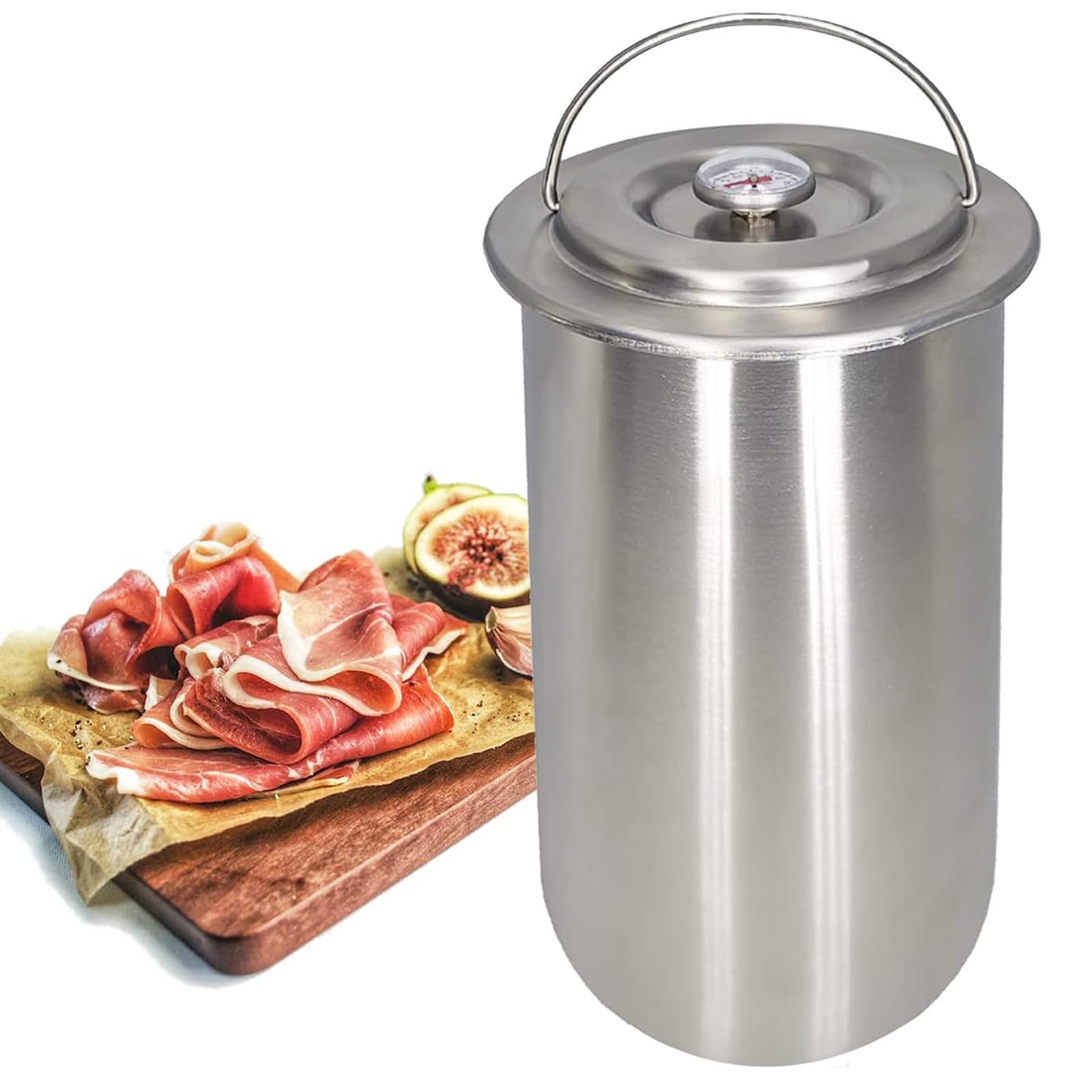 Joyeee Ham Maker, Stainless Steel Ham Meat Press Maker Machine with Thermometer, Used for Healthy Homemade Deli Meat Sandwich Cold Cuts Fish Poultry Seafood - Kitchen Bacon Meat Pressure Ham Cooker#2 โ image 1