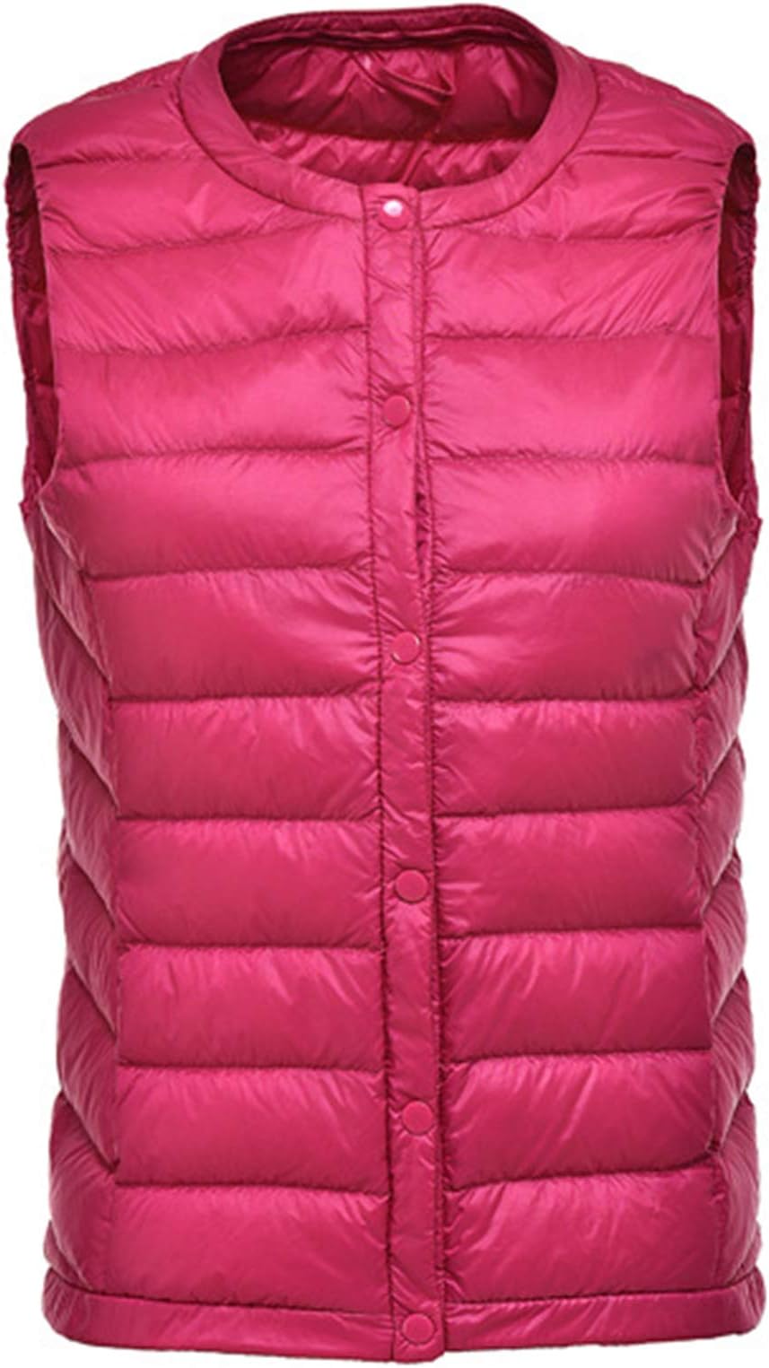 Autumn and Winter Slim Slim Short Fashion Down Jacket Female Vest high Light Ladies Down Round Neck Vest Jacket Women