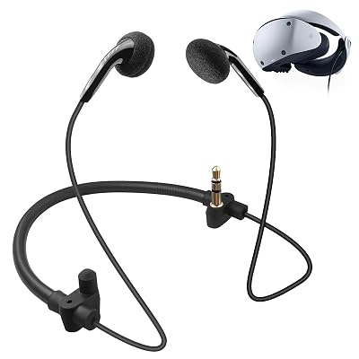 PSVR2 Earbuds Replacement, 3D Audio Crystal Sound Noise Cancellation Gaming Headsets fits for PlayStation VR 2,Black