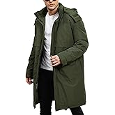 Yimoon Mens Long Parka Winter Coats Water-resistant Warm Thicken Hooded Puffer Jacket Heavy Padded Windbreaker Outerwear
