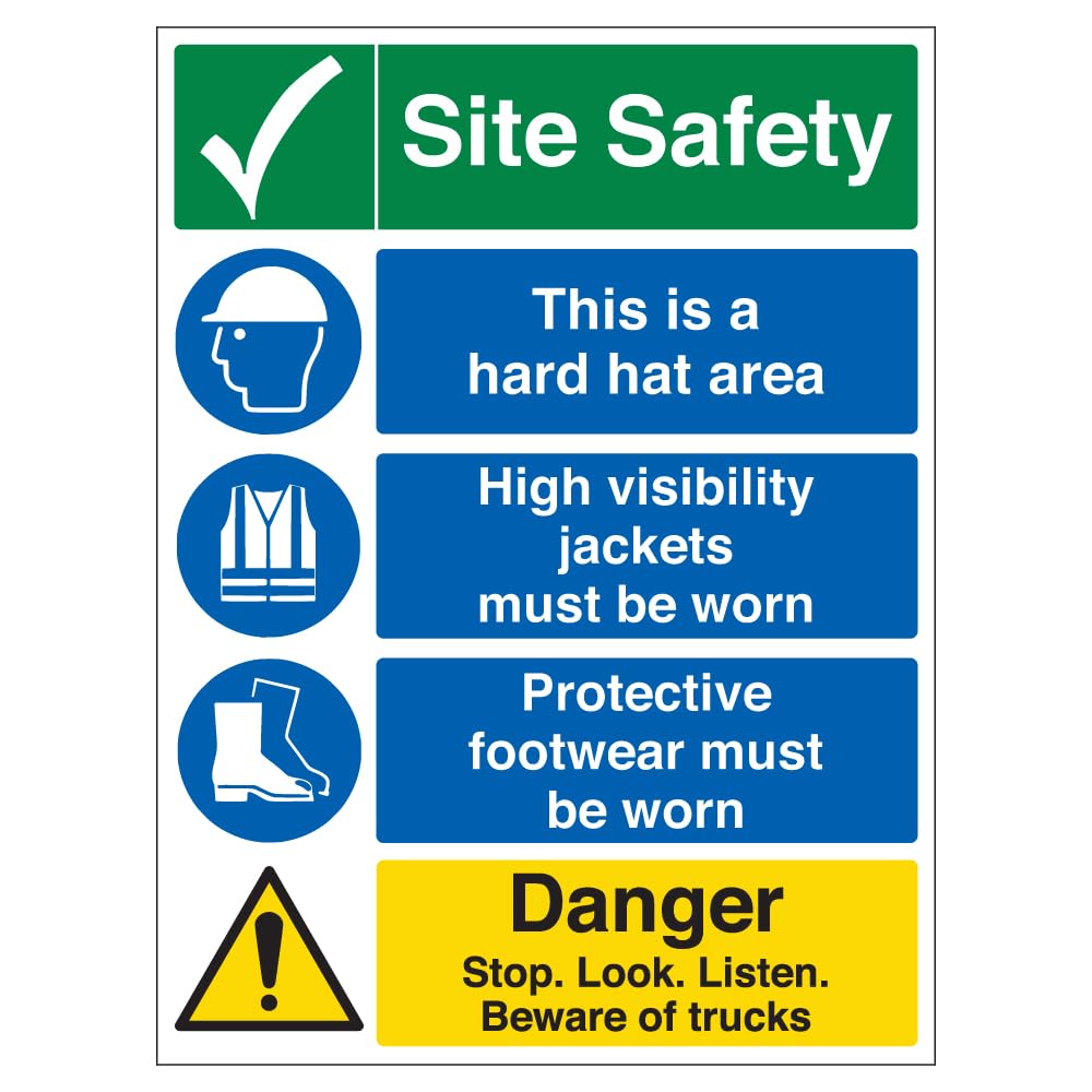 V Safety Site Safety Danger - Correx® 450 x 600 mm Safety Sign