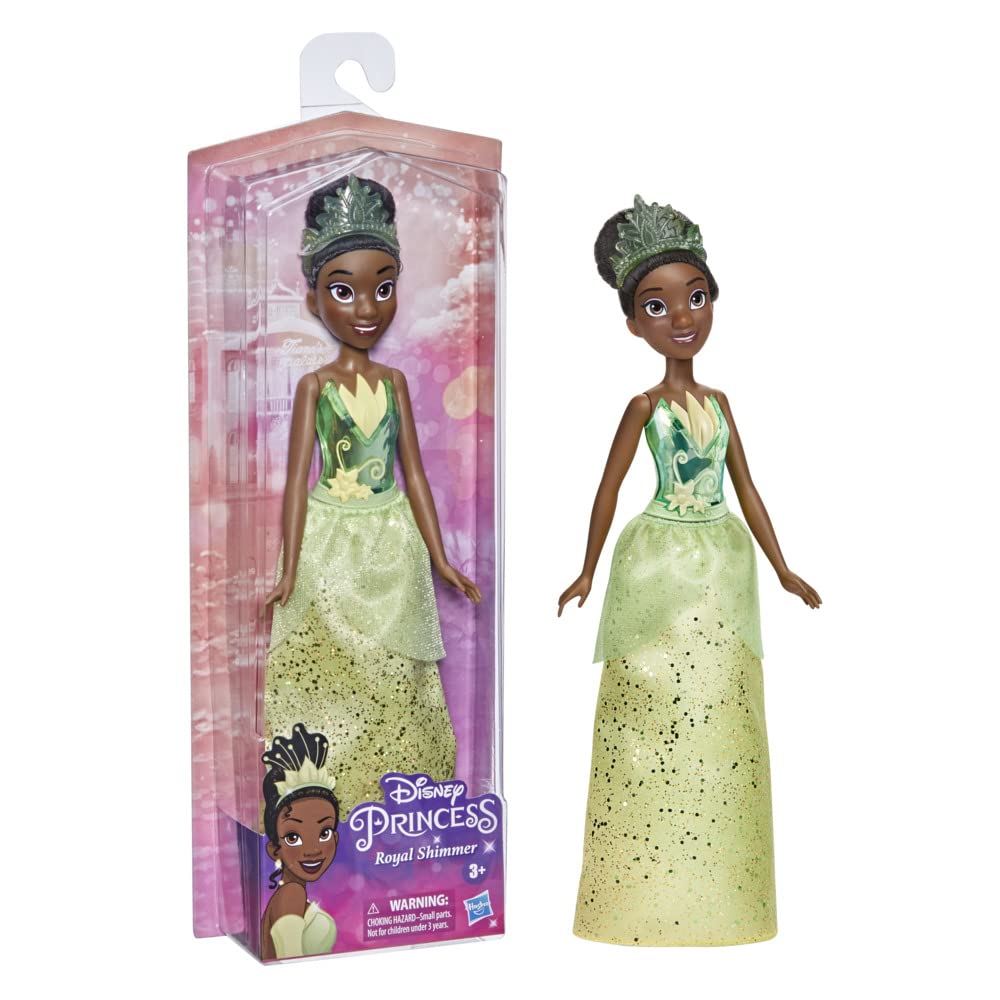 Disney Princess Royal Shimmer Tiana Doll, Fashion Doll with Skirt and Accessories, Toy for Kids Ages 3 and Up, Multicolor