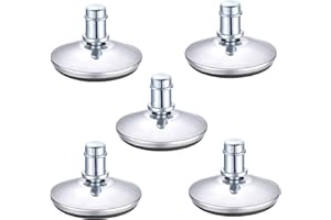 Metany 5PCS Low Profile Bell Glides 2"" Replacement Office Desk Chair or Stool Swivel Caster Wheels,Easy Conversion from Wheeled Casters to Stationary Feet to Protect Wood or Hardwood Floor