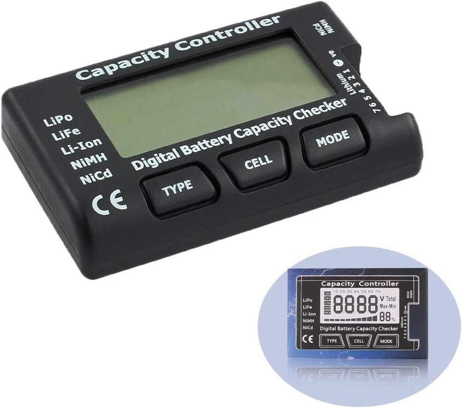 YIXISI Battery Meter, Intelligent Cell Meter, Digital Battery Checker, Battery Balancer for LiPo/LiFe/Li-ion/NiCd/NiMH Battery Packs