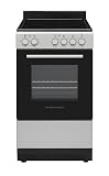 Hamilton Beach 20” Electric Range and Oven with VitroCeramic Cooktop, Heavy-Duty Knobs, Inox Stainless Steel