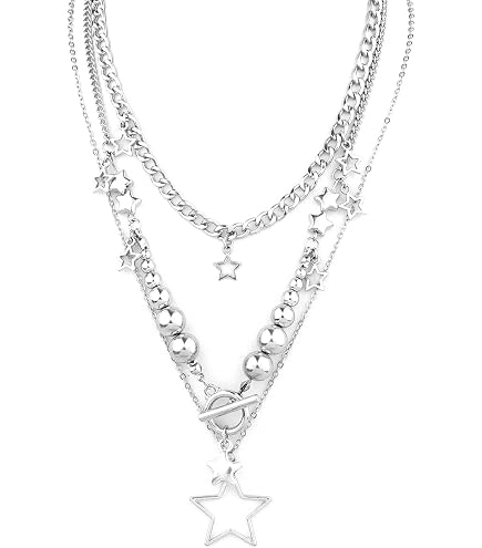 Amazon.com: Mikovivi Y2k Star Necklace with 2pcs Bracelets, Silver