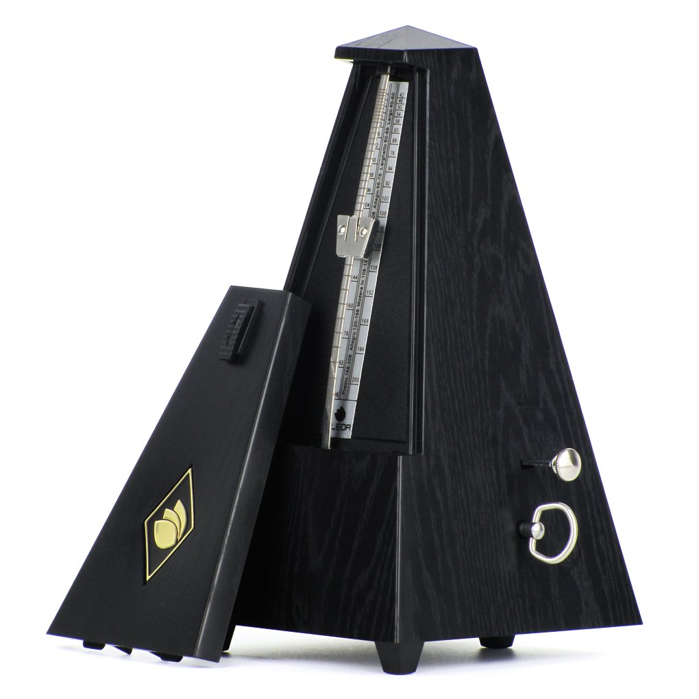 FLEOR Pyramid Style Black Mechanical Metronome-Ideal for used with Piano Keyboards Guitar Violin Drum Musical Instruments