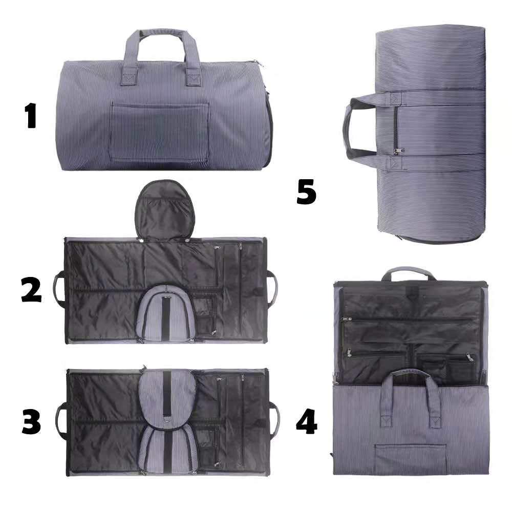 2 in 1 Carry-on Suit Garment Bag Business Trip Travel Weekend Duffle Bag Convertible Foldable
