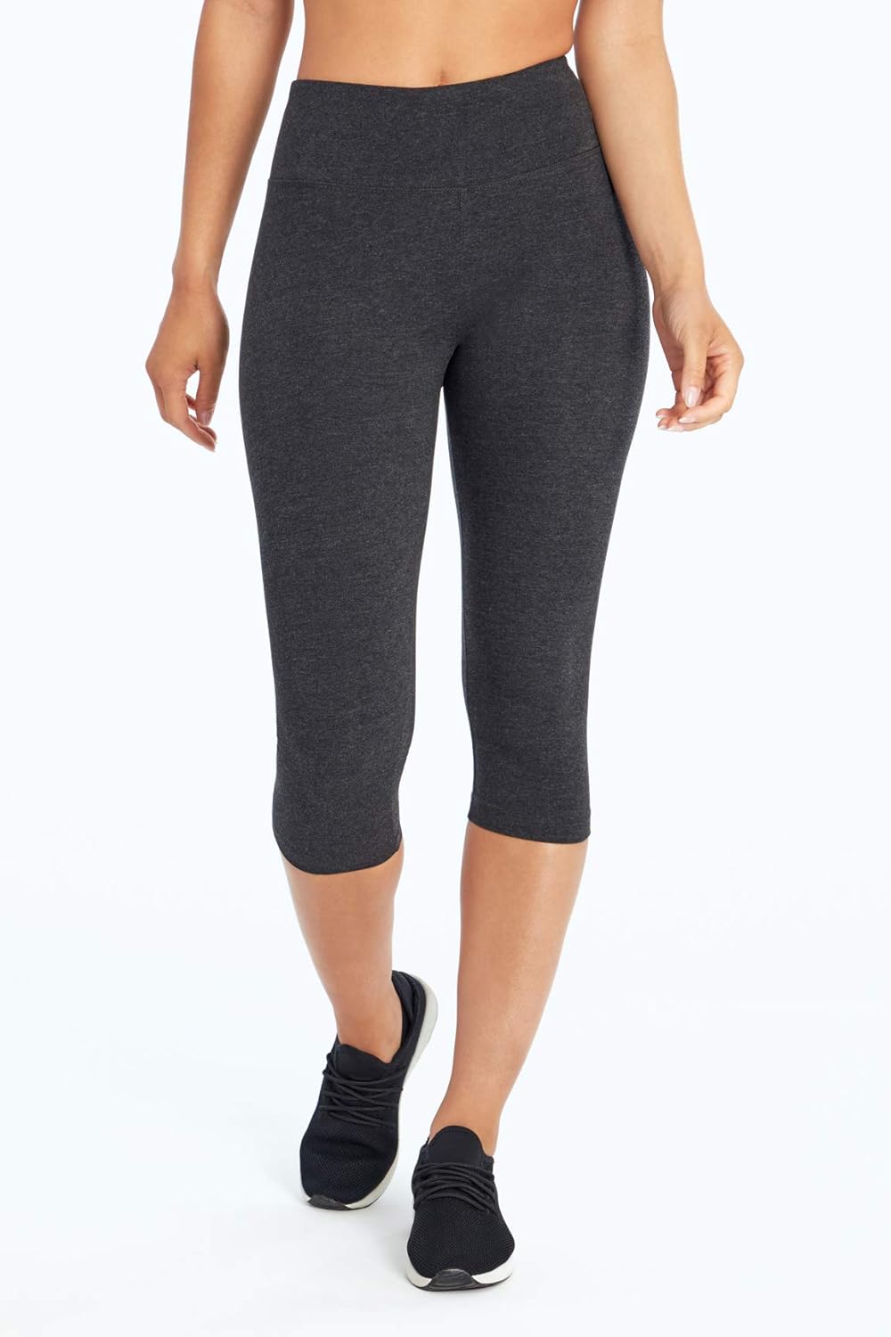 Bally Total Fitness Womens High Rise Tummy Control Capri Legging: Clothing