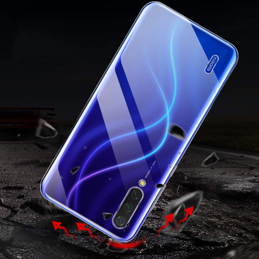 UCMDA Cover per Xiaomi Mi 9 Lite & Pellicola Protettiva in Vetro Temperato, Custodia Mi 9 Lite Silicone Morbido, Anti Graffio Pellicola Protezione per Xiaomi Mi 9 Lite