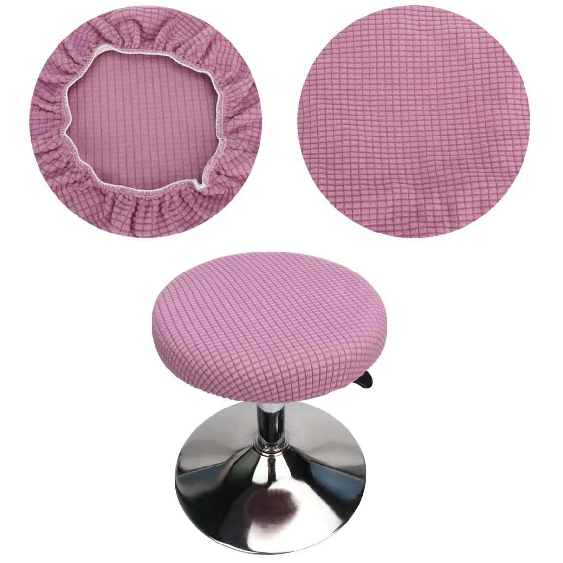 HuaLiSiJi Round Stool Cover 30-40cm/12-16 Bar Stool Covers With Jacquard Pattern, Luxurious Fabric Stretchable Wrinkle Resistant Washable Dustproof (1 Pcs Purple)