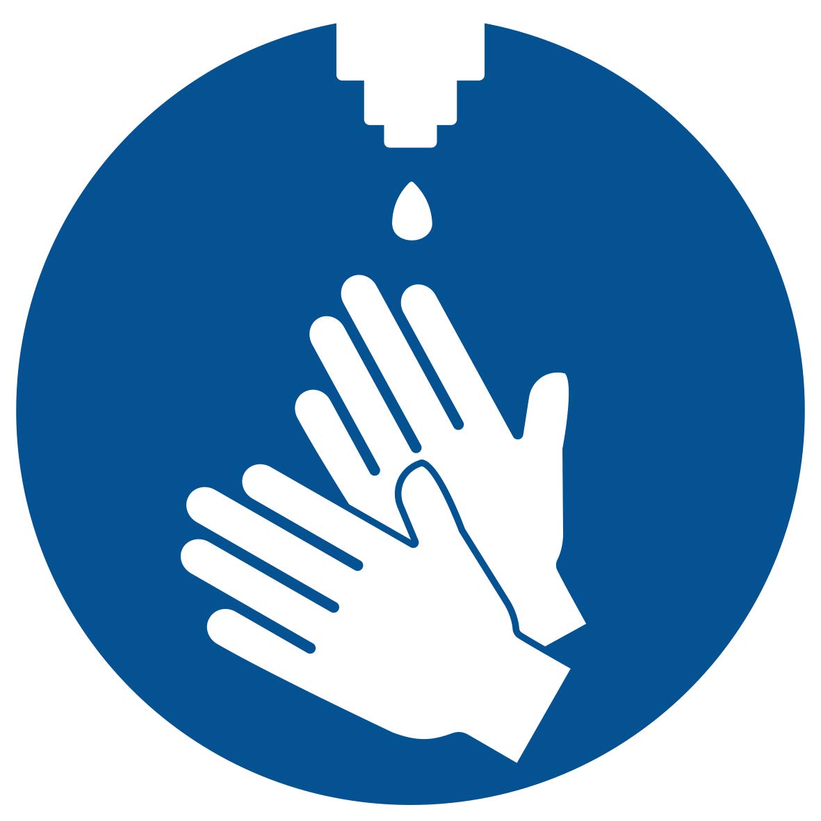 HERMA Use Hand Sanitiser Sign, Self Adhesive Warning Sticker, Ø 100mm, Removable Without Residue (Pack of 20),12928