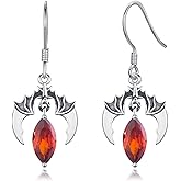 925 Sterling Silver Bat/Spider Vintage Gothic Dangle Drop Earrings with Crystal Gifts for Women