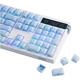 EPOMAKER Lusterfly Jelly Keycaps Set - 123 Keys Double-Shot Laser Engraved | MDA Profile, ABS+PC, Non-Shine-Through, MX-Compatible for 61/68/84/87/98/100/104-Key Mechanical Keyboard (Blue)