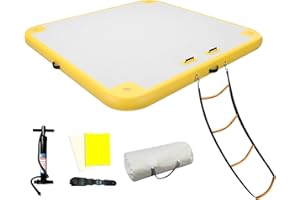 GONFLABLE 6ft/8ft/10ft/12ft Inflatable Floating Dock Platform, Inflatable Raft Water Pad for Adults, Multi-Person Air Floating Islands Mat for Lake Pool Beach Ocean