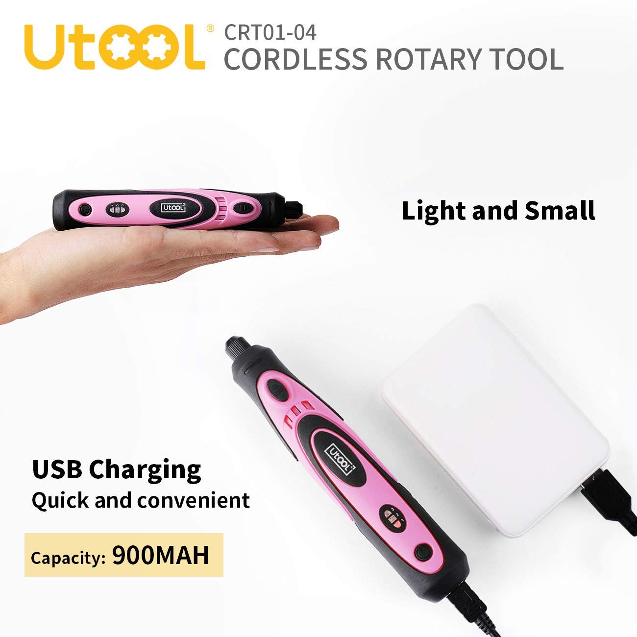 UtooL 4V Cordless Rotary Tool Kit with 42 Accessories - For DIY Crafts, Engraving, Polishing