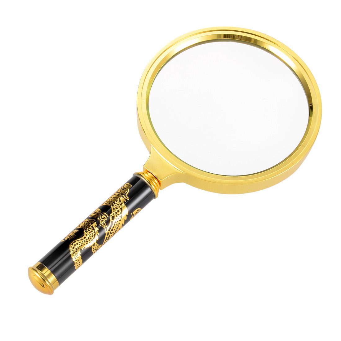 sourcingmap Magnifying Glass, 80mm 6X Handheld Magnifier,Read Magnifying Loupe Glasses 1000% w Metal Handle for Book and Newspaper Read, Hobby, Antiques, Coins, Rocks, Stamps, Repair
