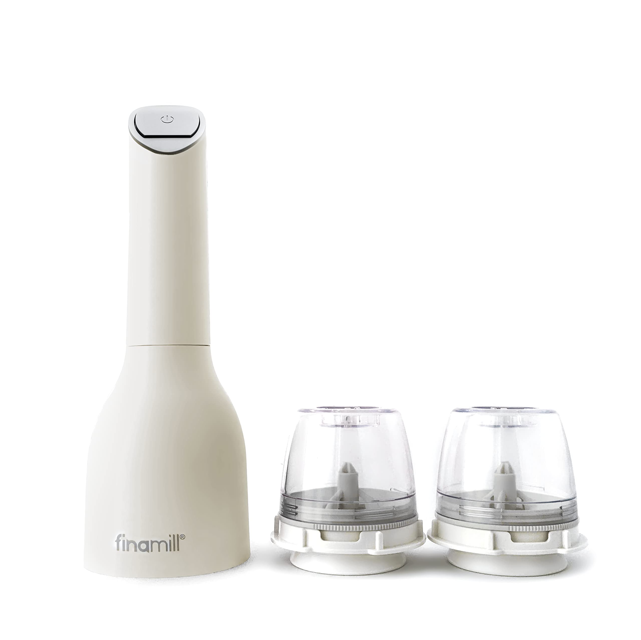 Photo 1 of FinaMill’s Award-Winning Battery Operated Salt and Pepper Grinder Set – Adjustable Coarseness, Ceramic Grinding Elements, LED Light, Perfect for Home Cooking & Gifting – 2 Quick-Change ProPlus Pods