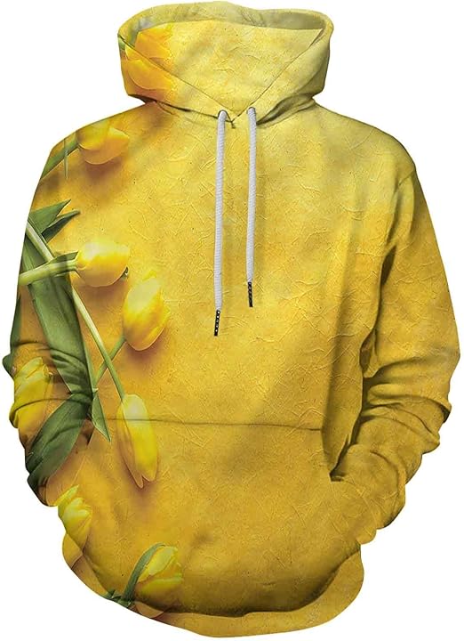 Yellow Hoodie Hooded Sweatshirt Tulip Flowers Garden Amazon.ca
