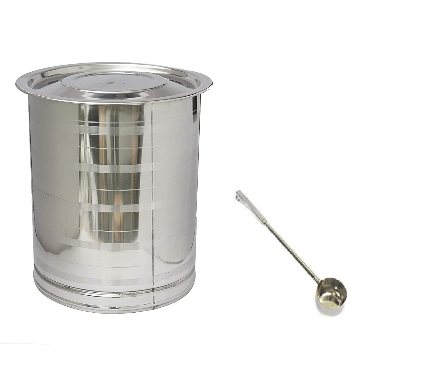 Buy JPS Stainless Steel Atta Drum, Water Pawali 25 Kg with Stainless