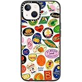 CASETiFY Compact iPhone 14 Case [4 ft. 2X Military Grade Drop Protection/Slim/Lightweight] - Fruit Stickers - Clear Black