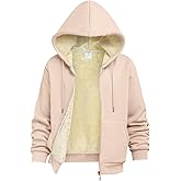 VOHOTO Women's Sherpa Lined Full Zip Hoodie-Ultra Warm Winter Sweatshirt Jacket, Thick Fleece, Drawstring Hood for Daily Wear