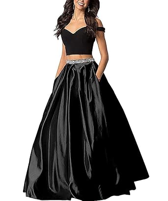 2 piece long prom dresses 2019
