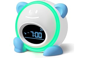 Windflyer OK to Wake Clock for Kids, Sleep Training Clock with Night Light and Sound Machine, Kids Alarm Clock for Bedrooms (Blue)