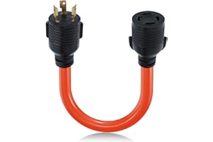 boeemi 4 Prong to 3 Prong Generator Adapter Cord 1.5FT- NEMA L5-30P to L14-30R Converter, 30 Amp Twist Lock Plug, Generator Plug Adapter for Emergency, Transfer Switch