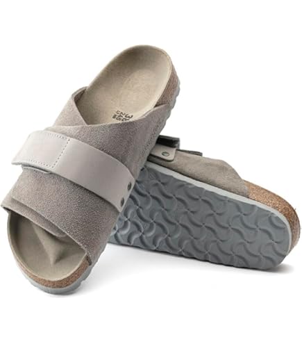 BIRKENSTOCK グレー サンダル 41 Arizona Suede Leather in Color Basalt Gray | BIRKENSTOCK US