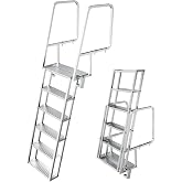 MEIGESI Flip-Up Dock Ladder&ndash;6 Steps,350 lbs,Non-Slip Wide Steps,Aluminum | Non-slip wide steps.Flip-Up Design.Heavy-duty aluminum.350lbs Capacity,Easy installation.Fits docks,pools,boats,lakes