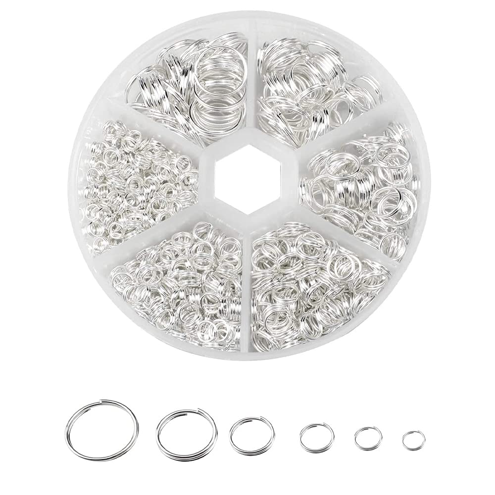 OMIGA Jewelry Rings, 690 Pcs Open Split Ring Findings in Gold, Silver, 4-12mm, Durable for DIY Earring Necklace Bracelet Pendant Keychain Making Repair