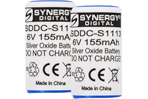 Synergy Digital Dog Collar Batteries Works with Dog Guard DG9-XT Dog Collar, Combo-Pack Includes: 2 x SDDC-S1113 Batteries