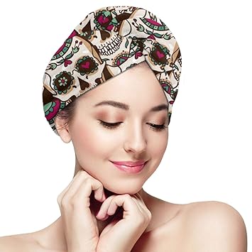 Amazon Com Shower Cap For Women And Men Skull And Flowers
