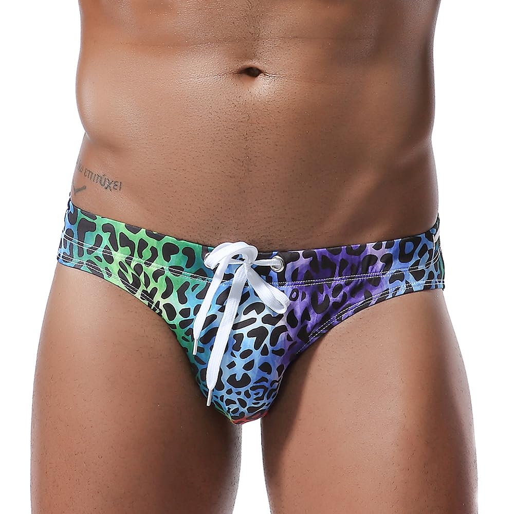 Photo 1 of Arjen Kroos Men's Sexy Swim Briefs Printed Swimsuit Beach Swimwear Bikini Sport with Drawstring, M