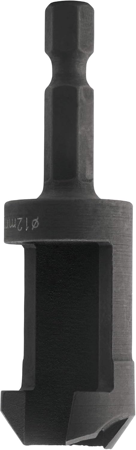 Trend Snappy Tube Plug Cutter 12mm, Tool Steel, Quick Release, Consistent Timber Plugs, SNAP/PC/12T, Black, 12mm Dia