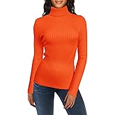 v28 Turtleneck Ribbed Sweaters for Women Cute Sexy Knitted Warm Fitted Sweater