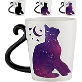 Color Changing Cat Coffee Mug for Cat Lovers - Mom Birthday Gifts for Women - Crazy Kitten Lady Mugs Gift for Animal Lover Mom, Daughter, Sister, Aunt, Wife, Best Friends, BFF, Coworkers, Her - 12oz