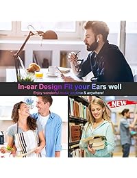 Auricular Bluetooth HD - Auriculares inalámbricos Auriculares inalámbricos para mujeres Hombres - Auriculares deportivos en la oreja Auriculares inalámbricos Auriculares estéreo Auriculares deportivos con micrófono Mini auriculares en la oreja